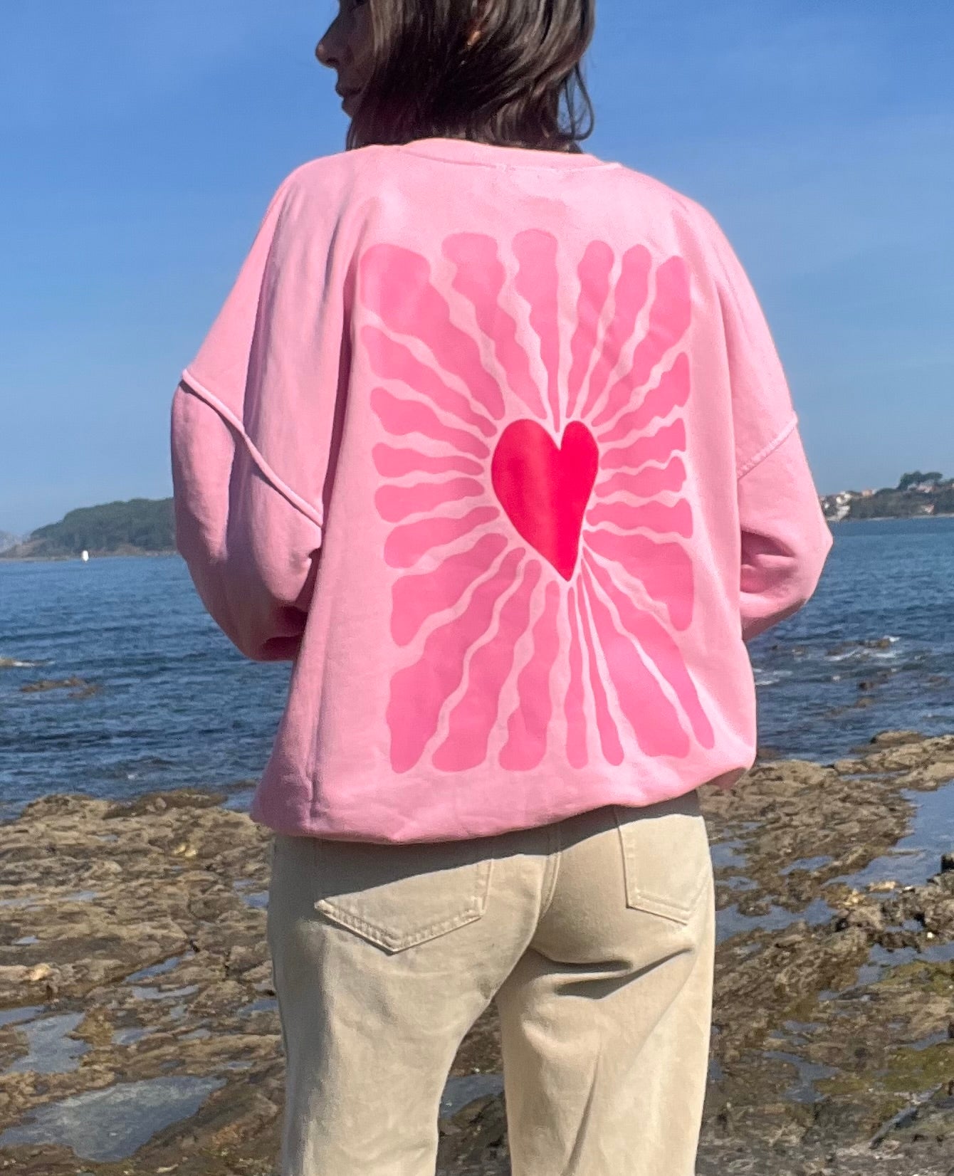 Sudadera corazón sin capucha fina