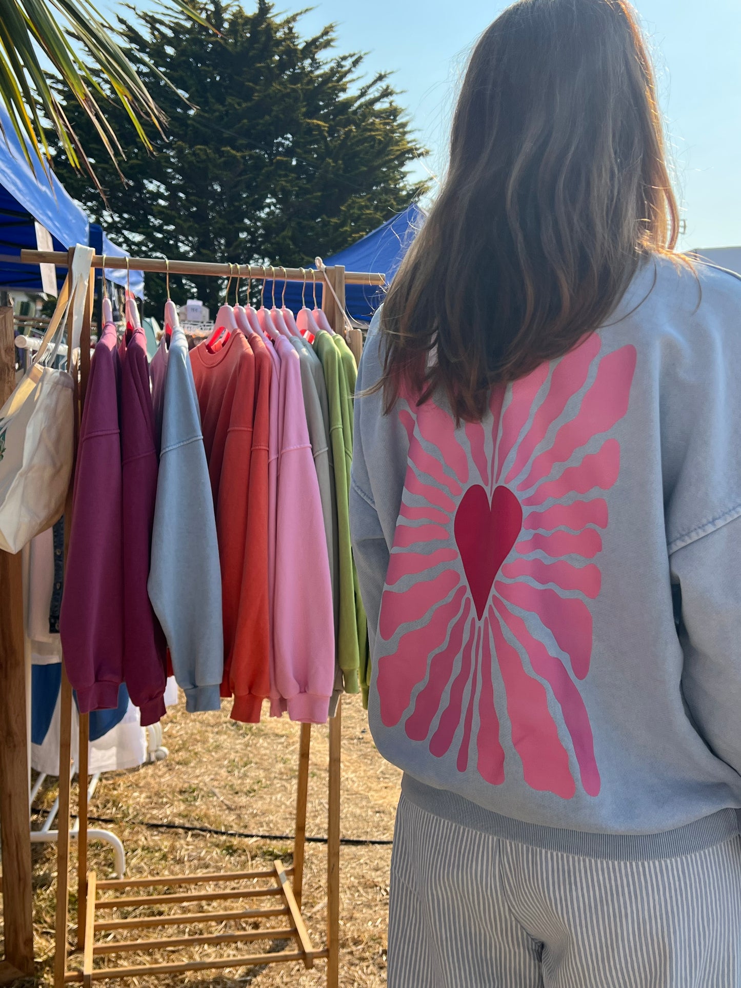 Sudadera corazón sin capucha fina