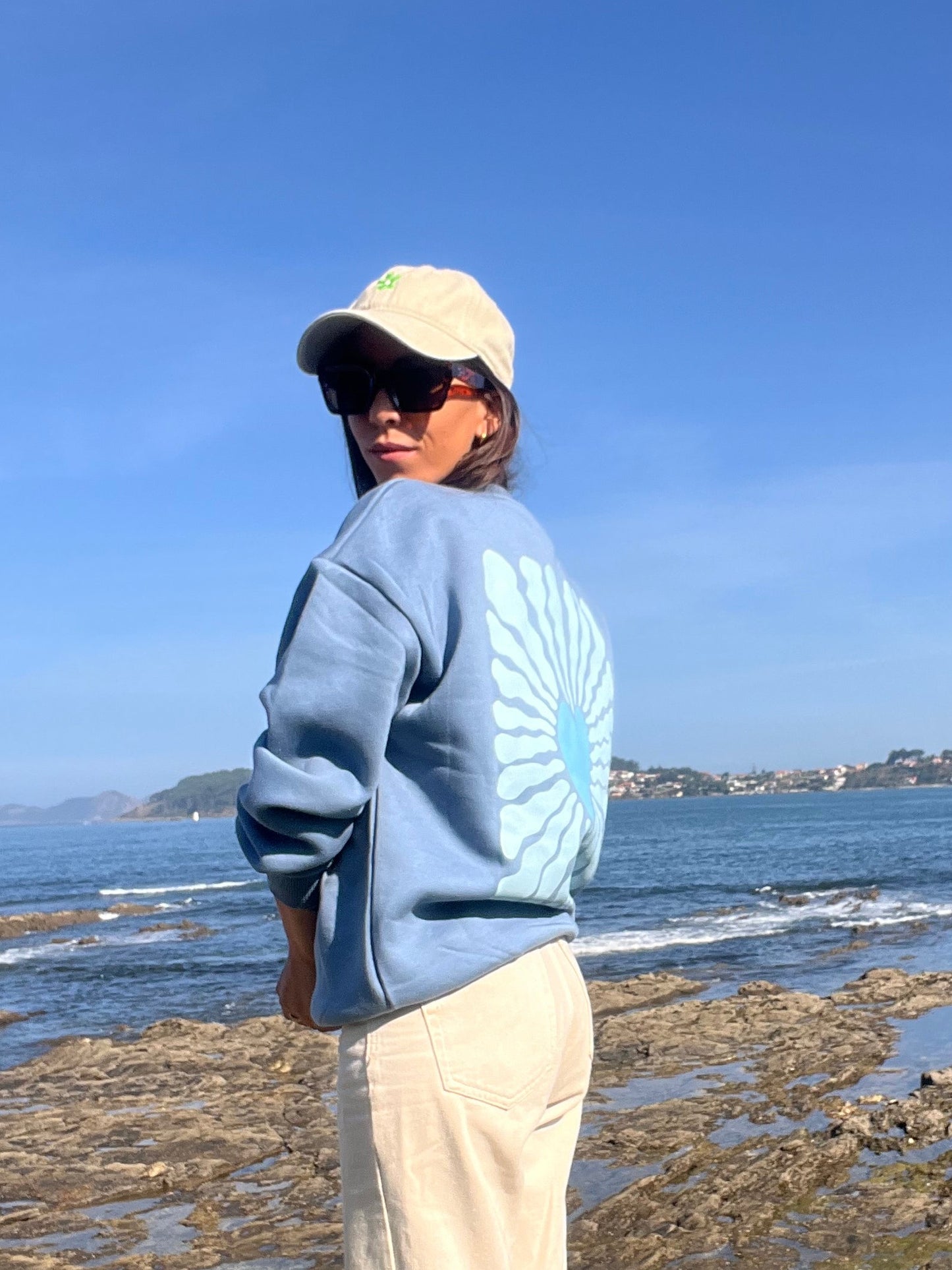 Sudadera corazón sin capucha felpa