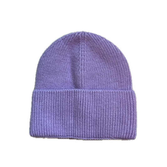 Gorro punto canalé lila