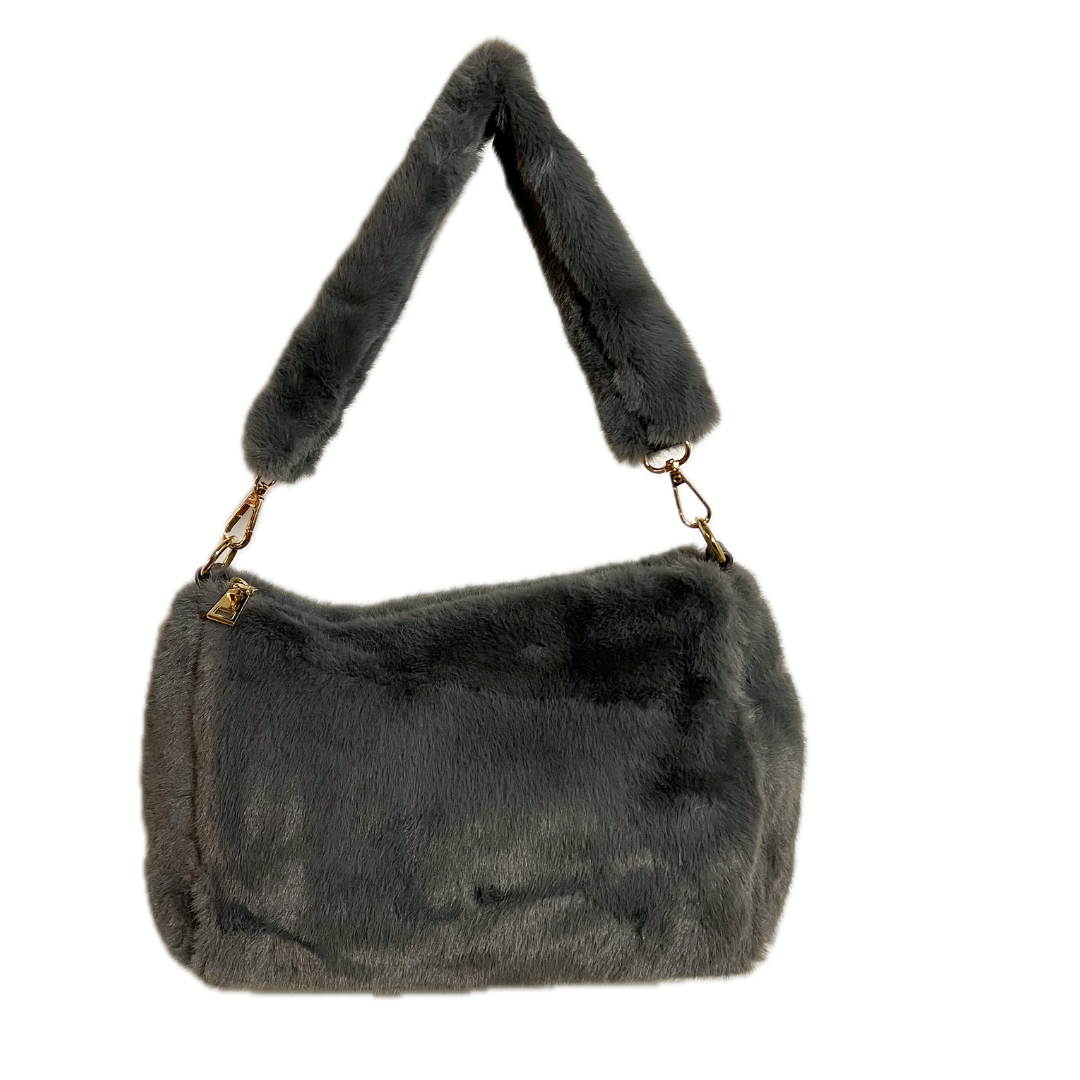 Bolso de pelo soft Gris