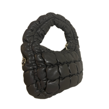 Bolso de mano puffy gris