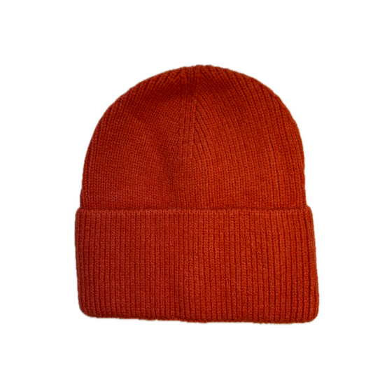 Gorro punto canalé rojo