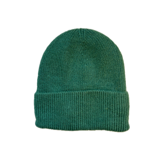 Gorro punto canalé verde botella