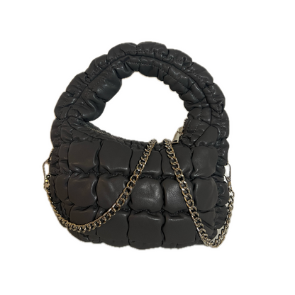 Bolso de mano puffy gris