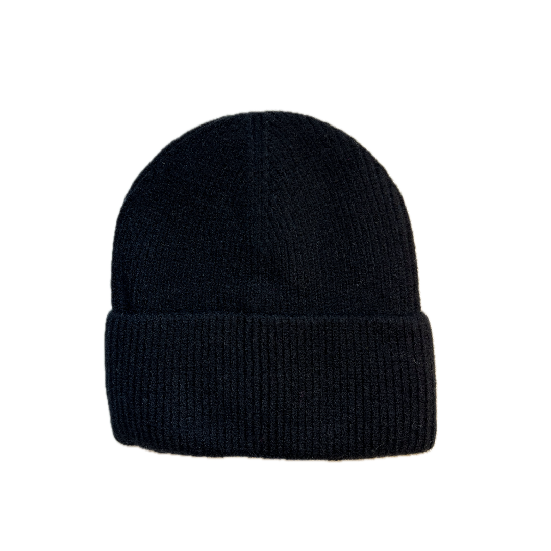 Gorro punto canalé negro