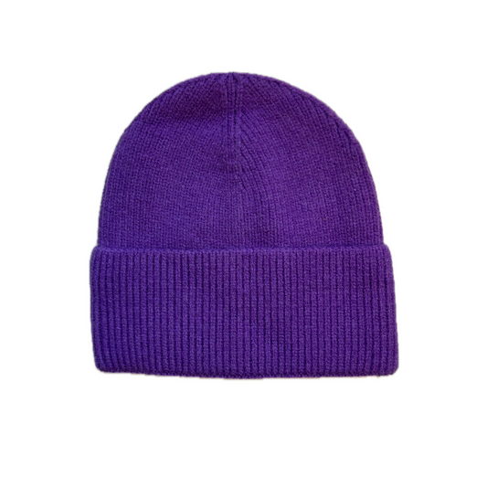 Gorro punto canalé morado