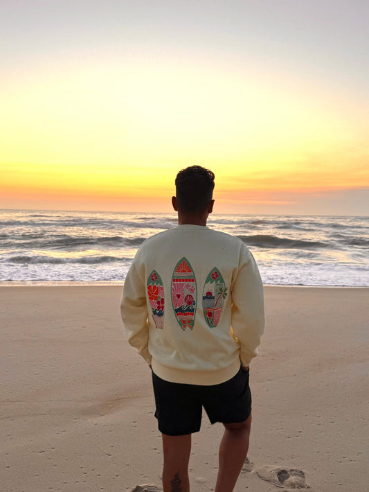 Sudadera tablas de surf sin capucha felpa