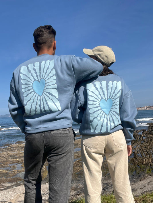 Sudadera corazón sin capucha felpa