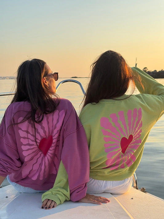 Sudadera corazón sin capucha fina