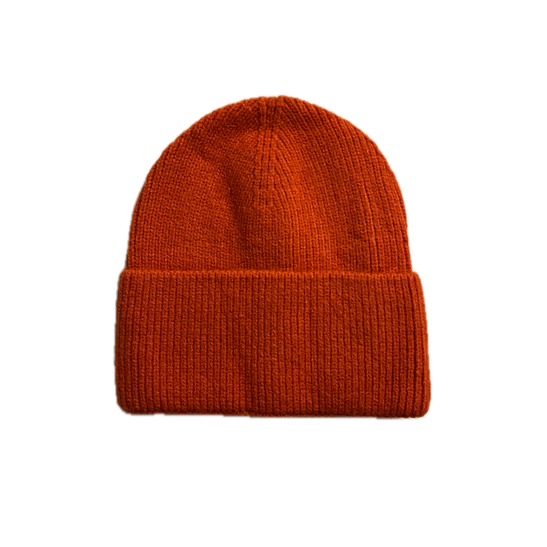 Gorro punto canalé naranja